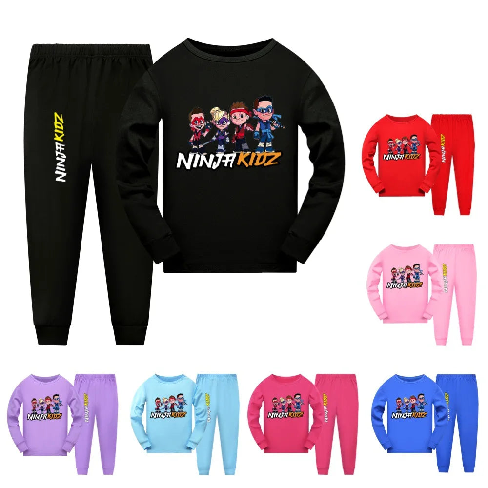 Cute Game NINJA KIDZ Children Pajamas Boys Pijama Cotton Clothes Set Sleepwear Kids Nightwear for Girls Toddler Outfits