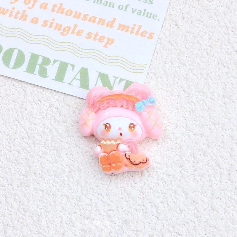 10 Pcs New Kawaii  Cartoon bow Anime Characters Resin Scrapbook Diy Jewelry Children Gift Hairpin Accessories A7