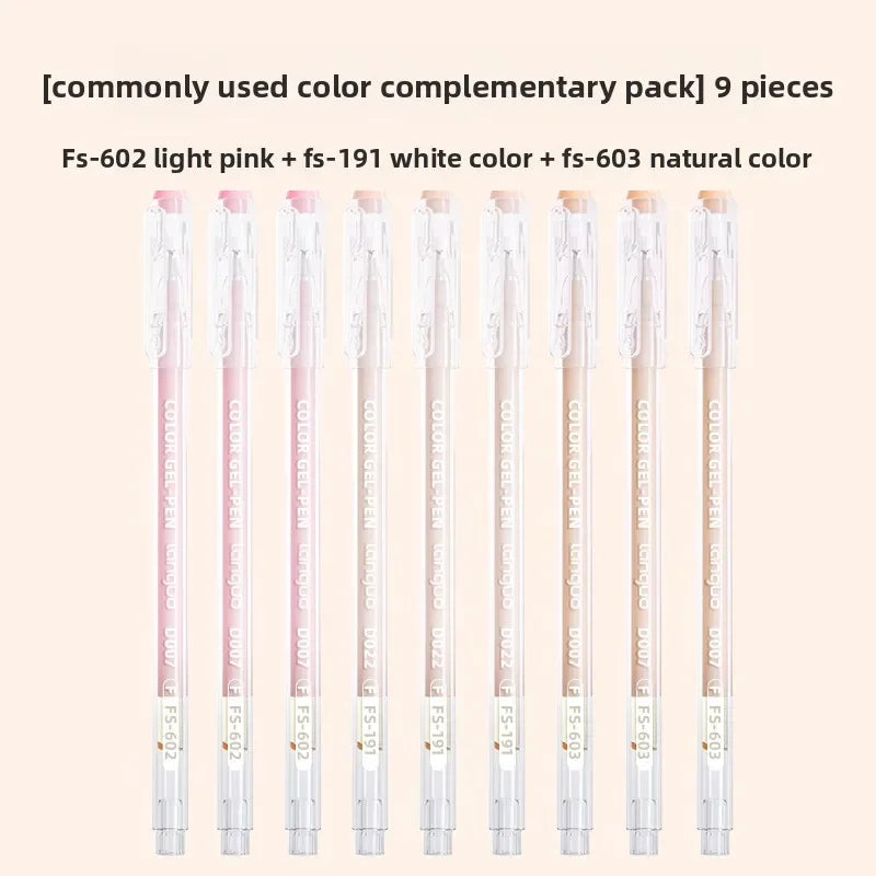 LANGUO Aesthetic Overlayable Skin Tone Gel Pens High-Capacity Art Journaling Replacement School Supplies Stationery