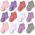 12 pairs  solid color dot glue anti-slip socks for toddlers, suitable for little girls and boys, infants, toddlers and children
