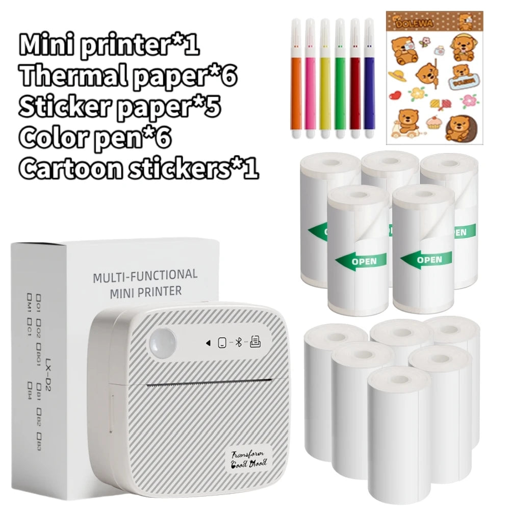 DOLEWA B3 Portable Mini Printers Wireless Bluetooth Inkless Sticker Maker Printer Tag Price Machine for Office School Kitchen