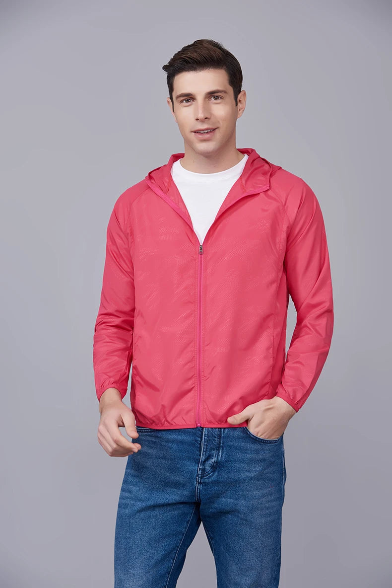 LNGXO Men Women Waterproof Jacket Quick Dry Hiking Camping Windbreaker Unisex Trekking Fishing Rain Coat Outdoor Anti UV Clothes