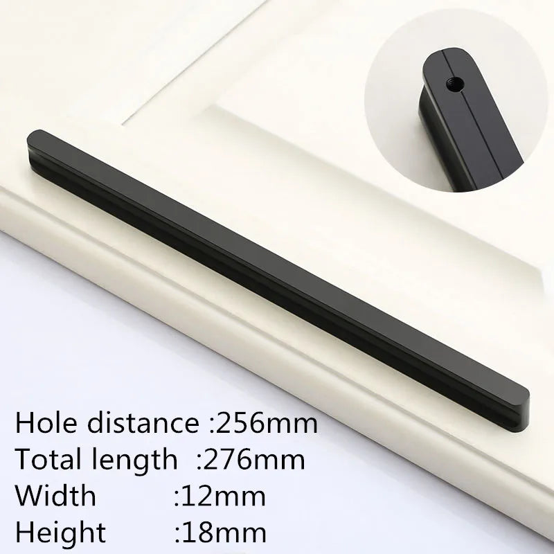 VARMSTUGA American Simple Black Aluminum Alloy Kitchen Cabinet Door Knobs and Handles Drawer Pulls Furniture Handle Hardware