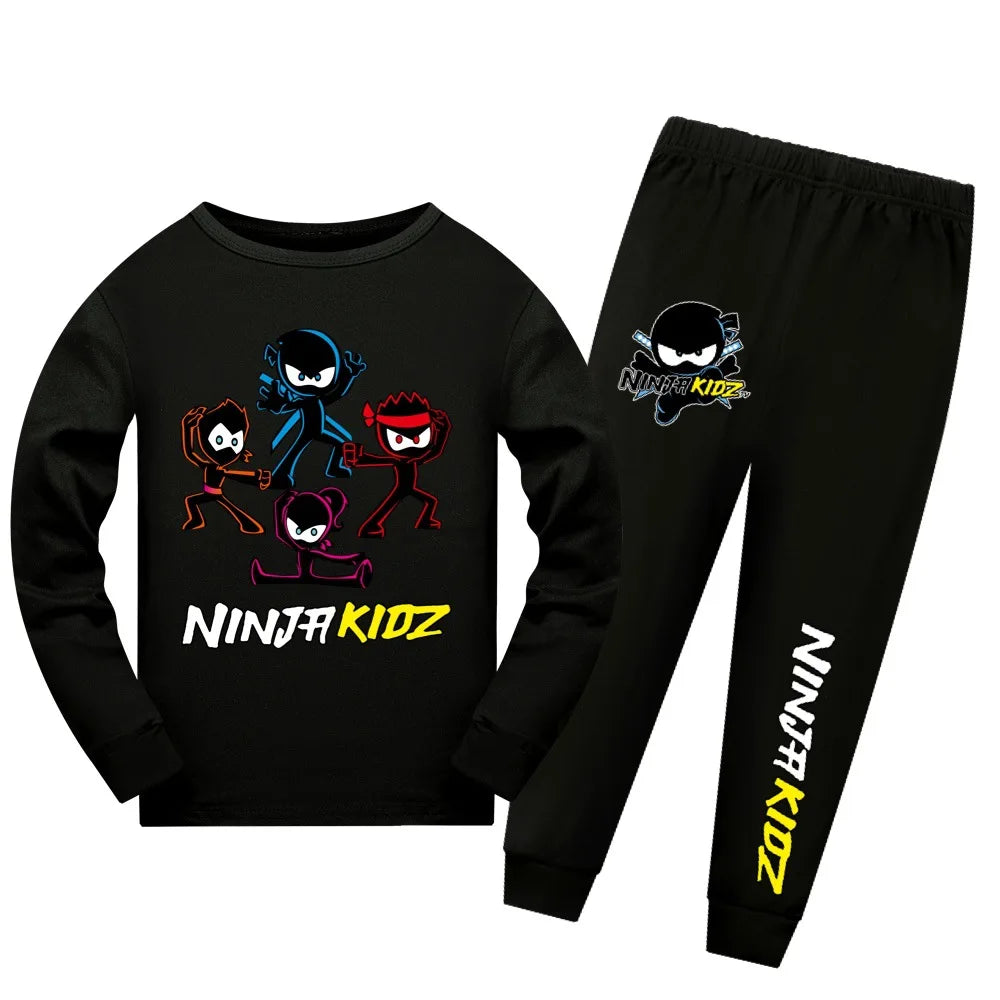 Cute Game NINJA KIDZ Children Pajamas Boys Pijama Cotton Clothes Set Sleepwear Kids Nightwear for Girls Toddler Outfits