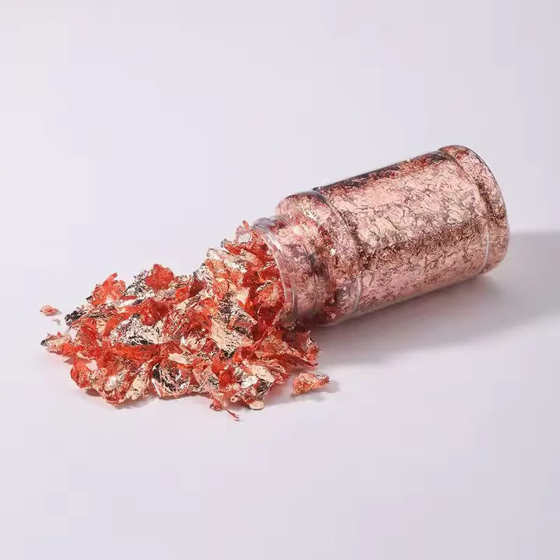 Metallic Foil Flakes Golden Silvery Foil Decorative Paper Resin Mold Fillings Resin Jewelry Making For Nail Art, Painting, Craf