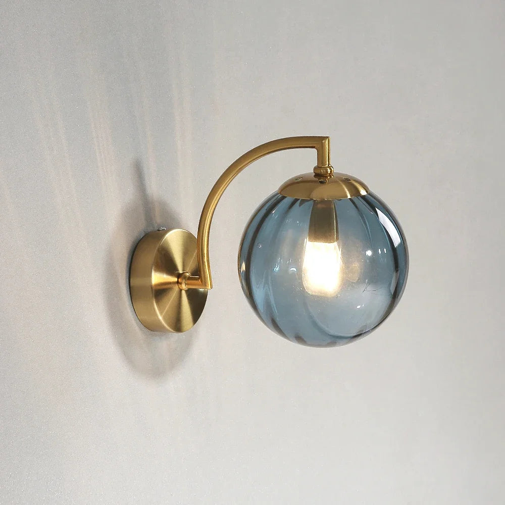 Modern Led Wall Lamp color Glass wall Light Nordic Minimalist Living Bedroom Bedside Sconce Dining Kitchen Indoor Light Fixture