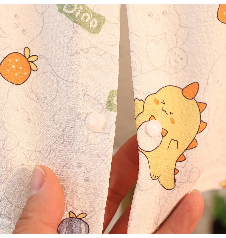 Kid Cute Cartoon New Sleepwear 2pcs Toddler Children Homewear Pajamas Thin Spring Summer Boys Girl Air Conditioning Clothing