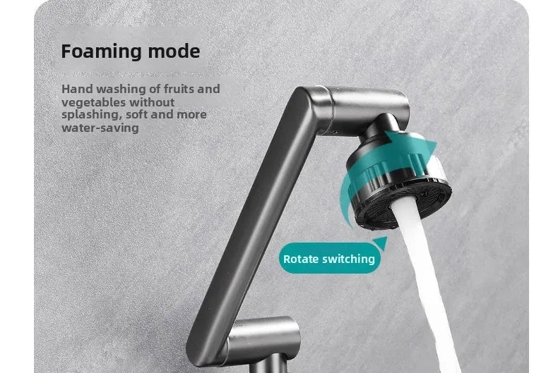 4 Mode Stainless Steel Wall Mounted Kitchen Faucet Bathroom Kitchen Sink Washbasins Cold Hot Water Mixer Tap 360 Degree