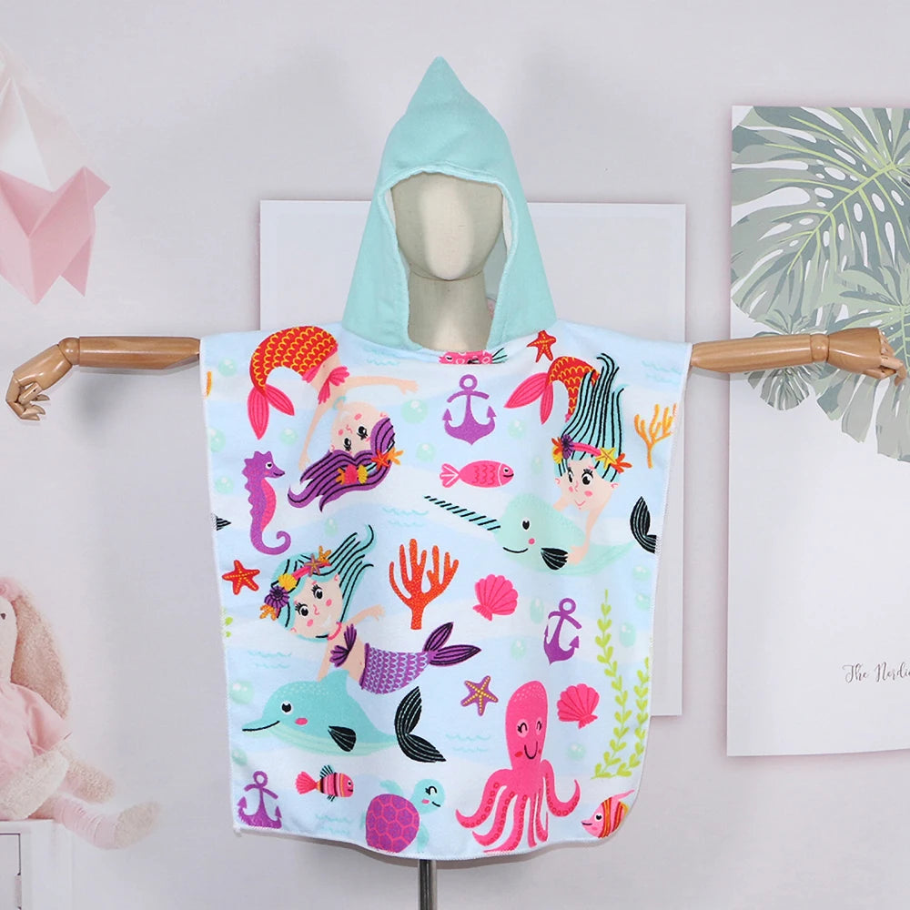 Unicorn Bathrobes for Children Baby Kids Cartoon Beach Towels Kids Bath Stuff Poncho Toddler Newborn Wrap Blanket Baby Bath Robe