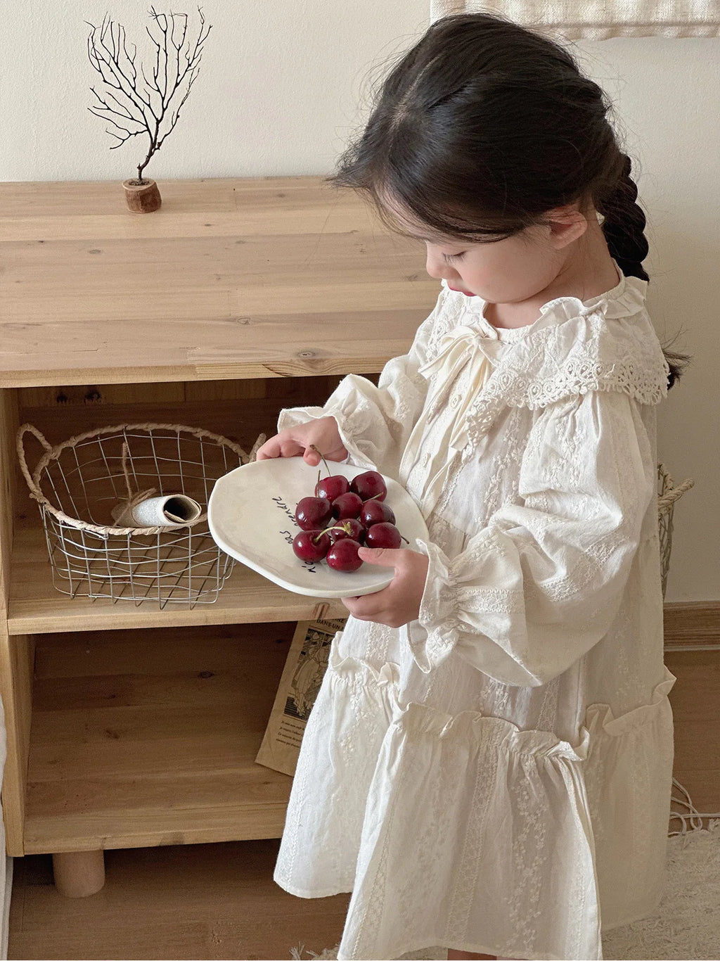 Spring Autumn New Kids Baby Dress Girls Lace Sweet Embroidery Princess Dress Kids Baby Girls Dress Cotton Children Clothes Dress