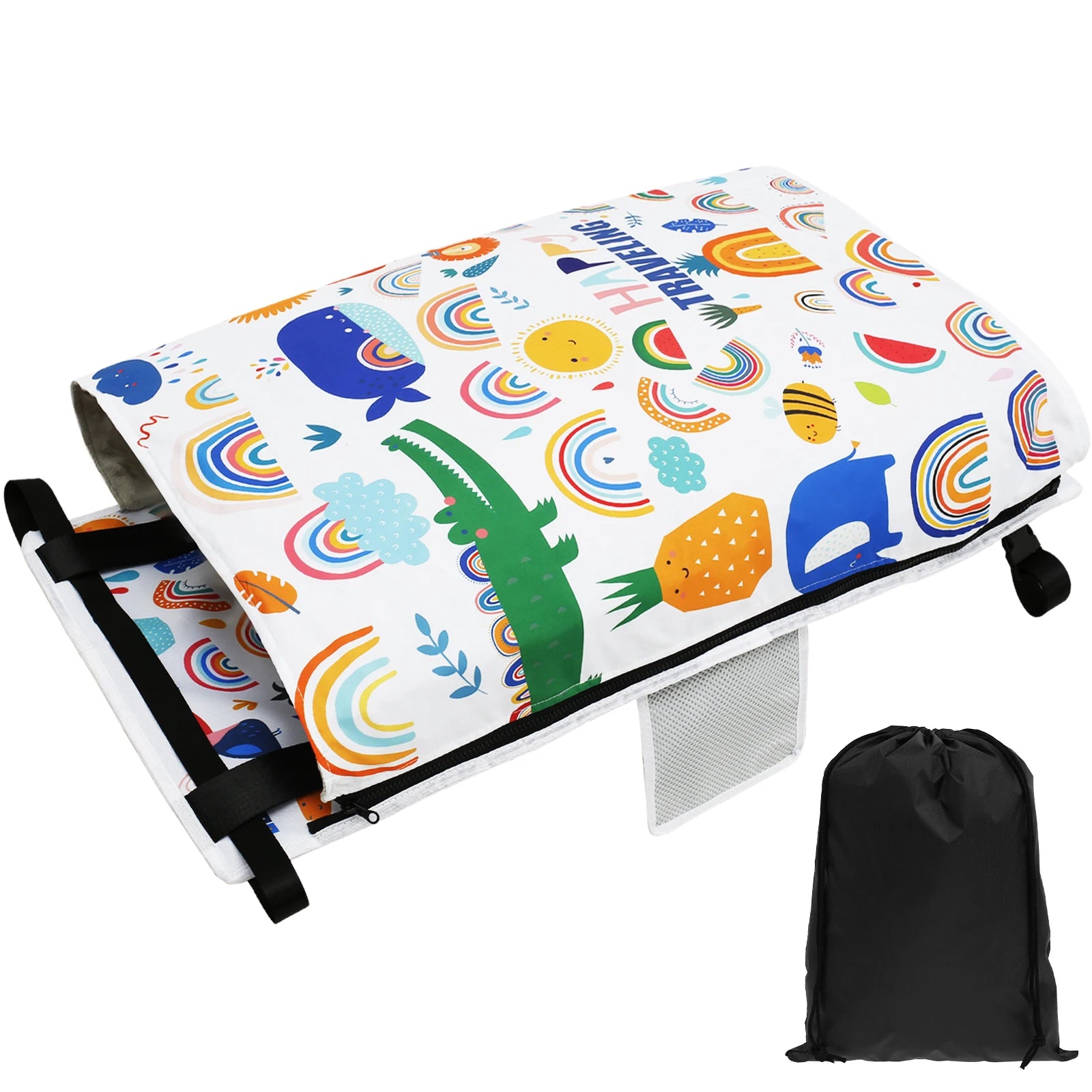 Toddler Travel Airplane Bed with Quilt Portable Children Pedals Beds Comfortable Aircraft Hammock Seat Extender Extra Leg Room