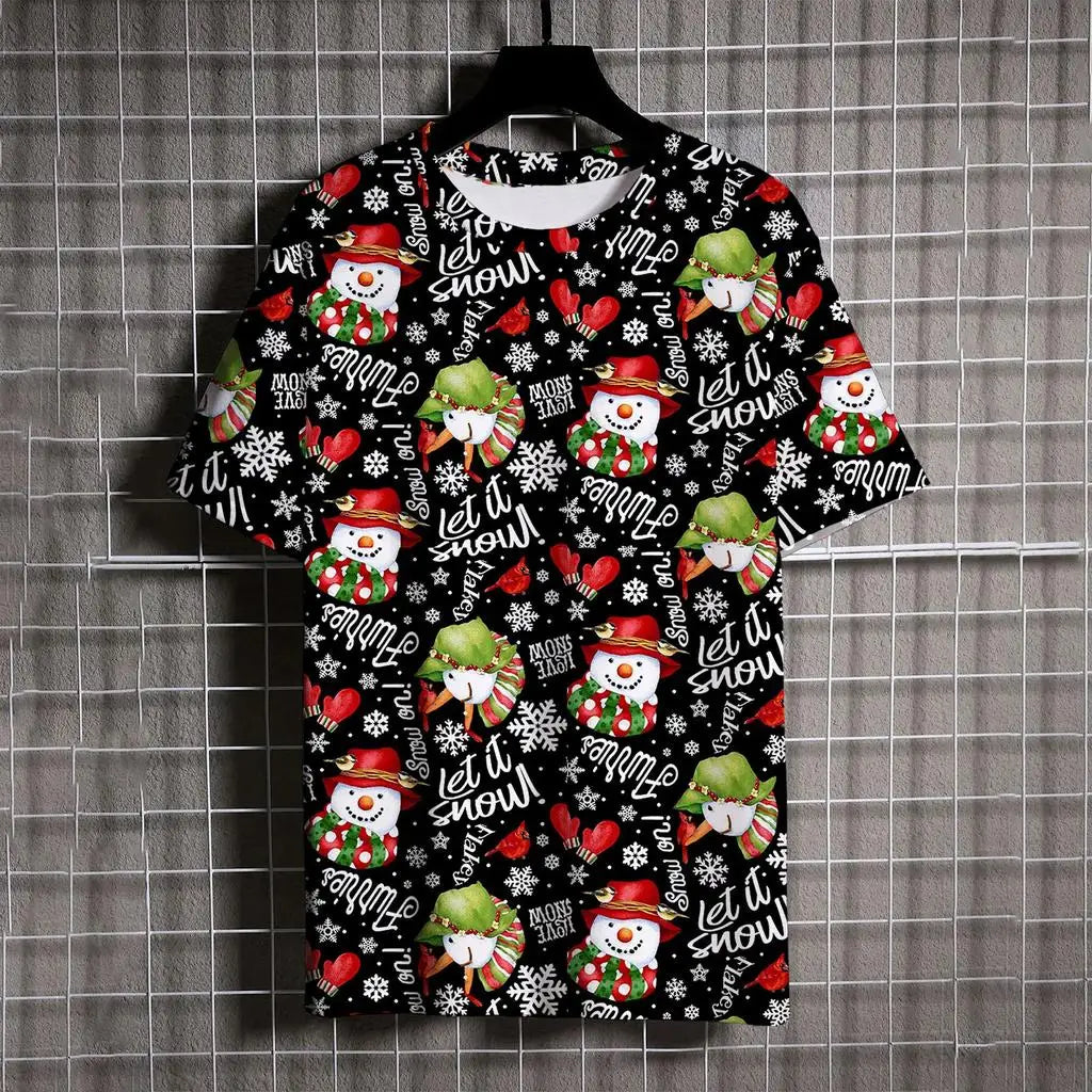 Kids Clothes Cartoon Christmas Santa Claus T Shirt Casual Short Sleeve T Shirts for Boys Girls 2-10y Christmas Gift for Children