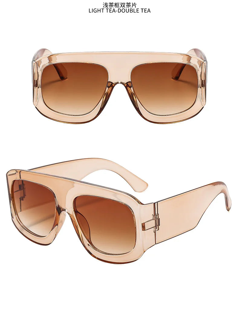 New Vintage exaggeration Square Sunglasses Women Men Rectangle Sun Glasses Female Eyewear Sunglasses Male Female Eyeglasses