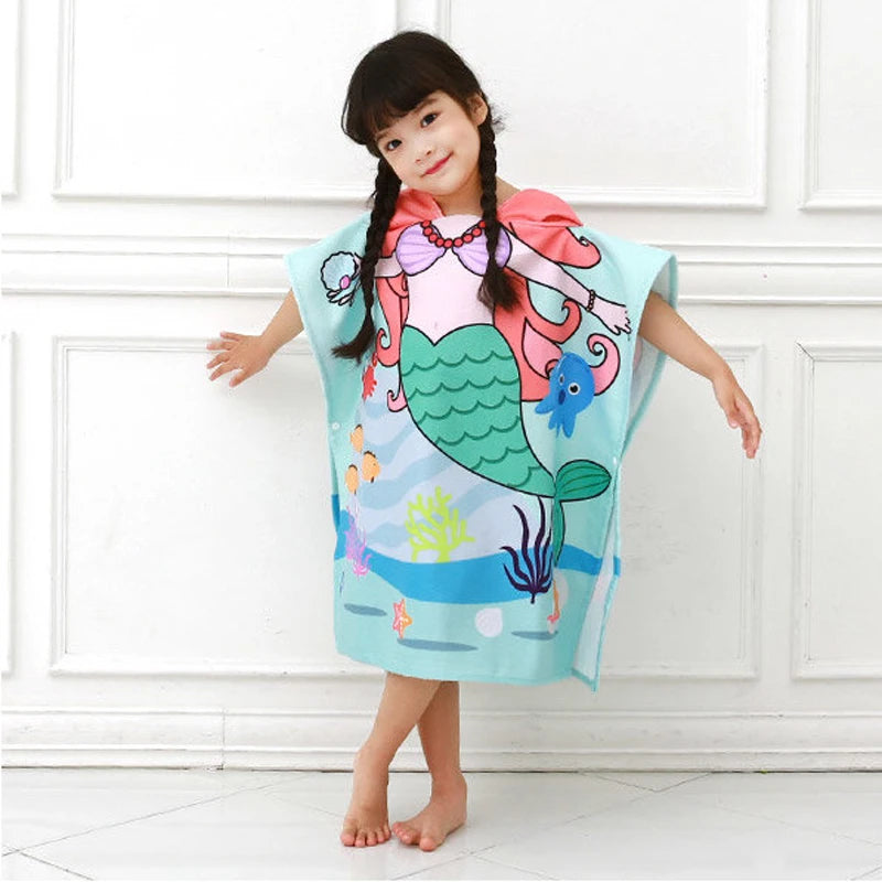 Unicorn Bathrobes for Children Baby Kids Cartoon Beach Towels Kids Bath Stuff Poncho Toddler Newborn Wrap Blanket Baby Bath Robe