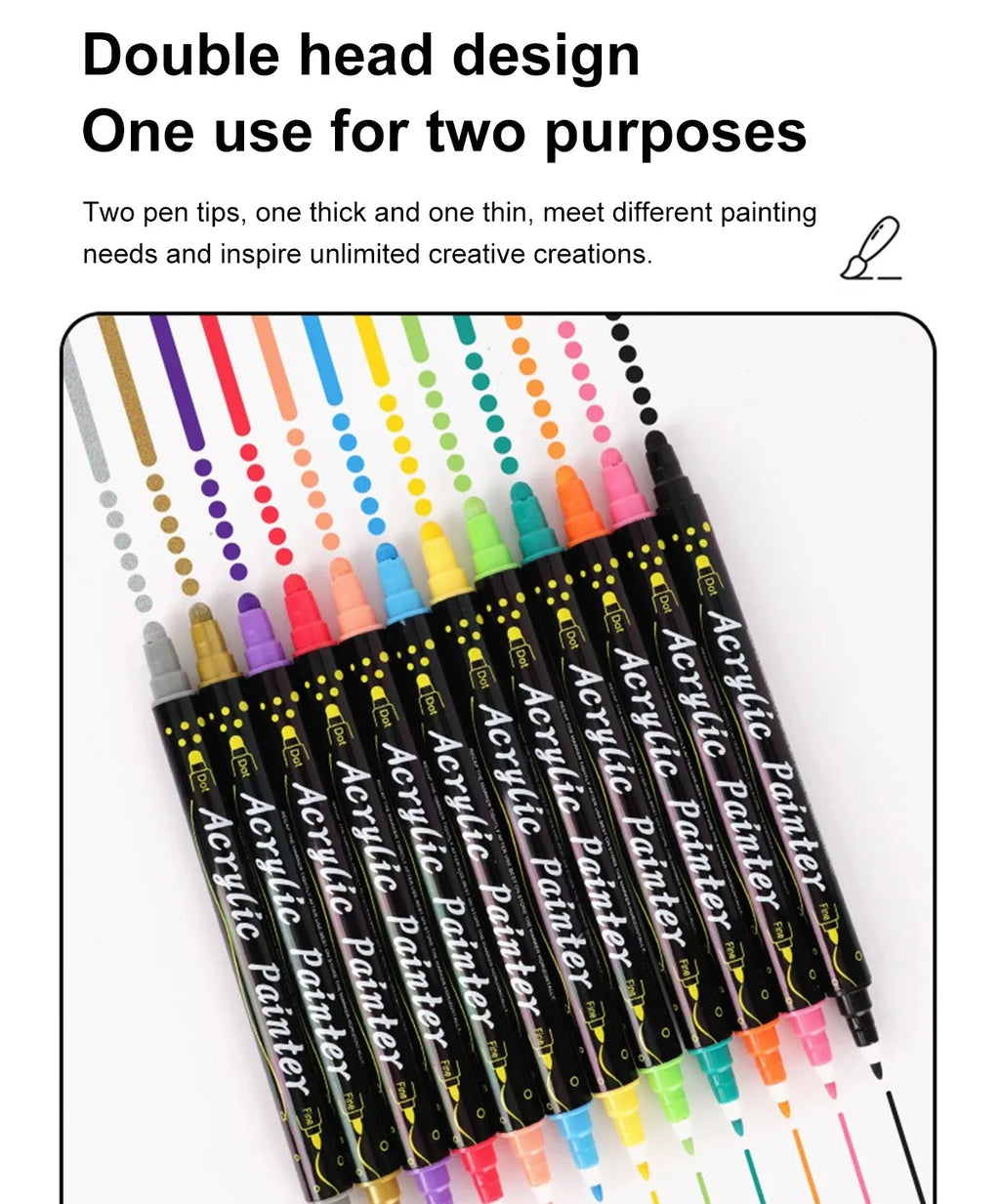 12/24/36 Color Double-ended Gouache Acrylic Marker Waterproof Pigment DIY Graffiti Marker Office and School Supplies