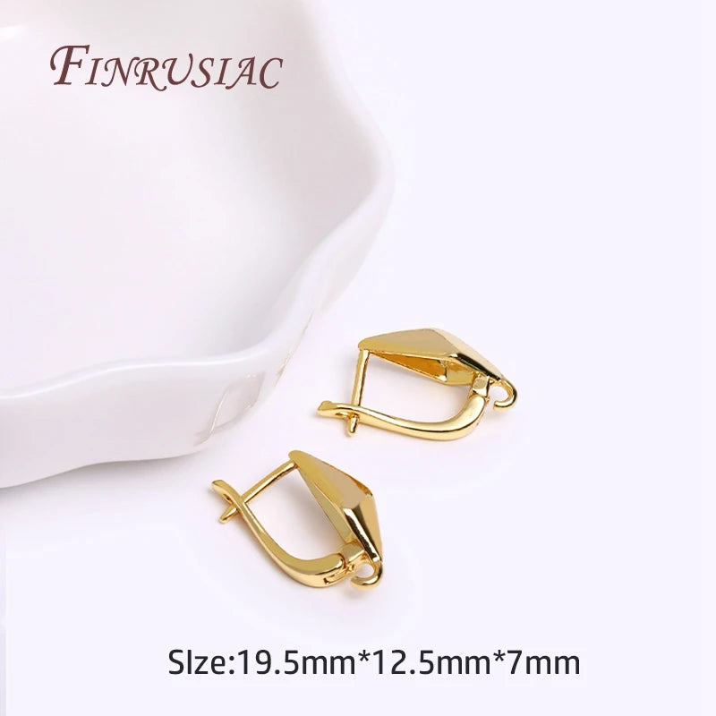 DIY Earring Accessories 18K Gold Plated Earwires Fastener Earring Hooks Clasps For Women Tassel / Pearl Drop Earrings Findings