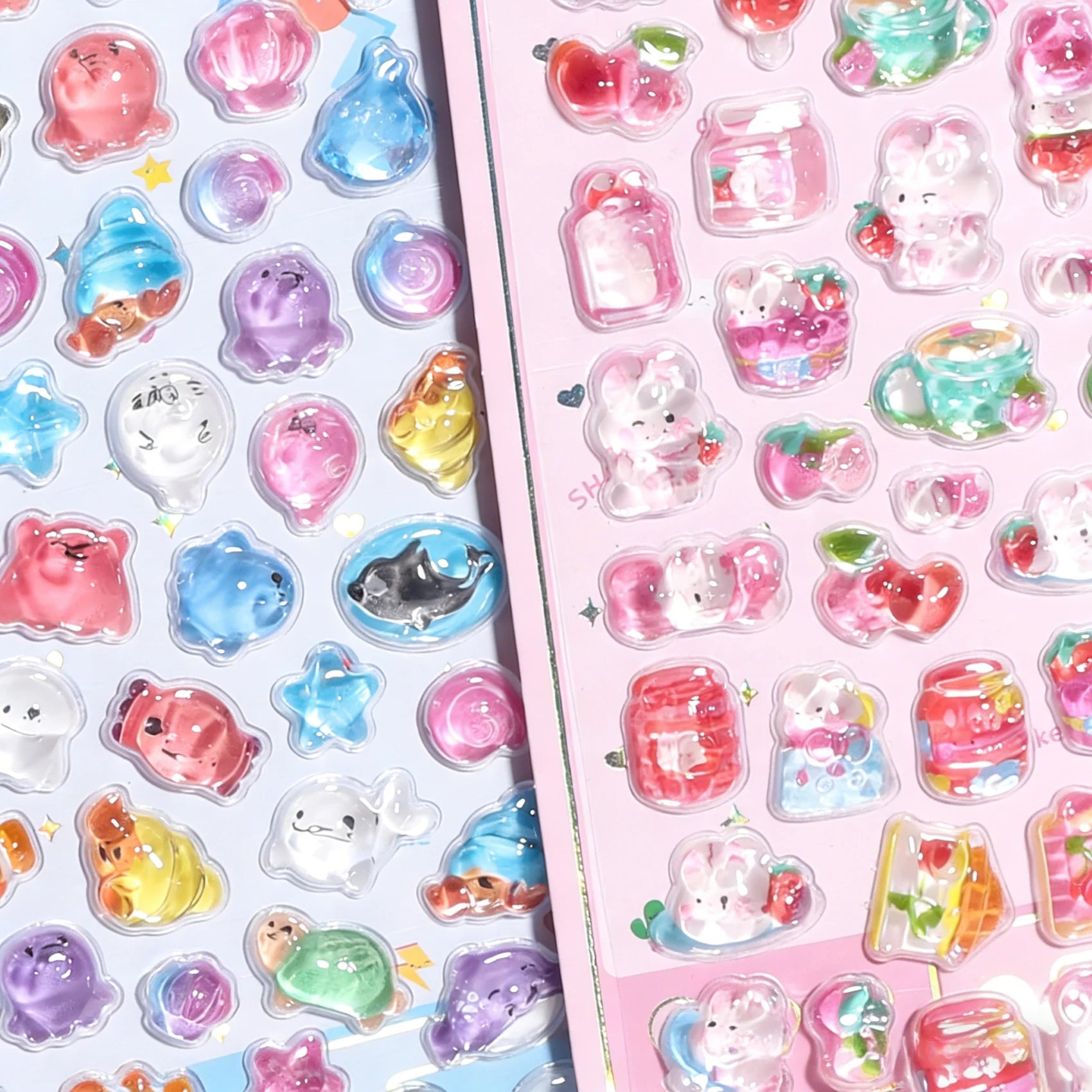 Kawaii Japanese Animal Sushi 3D Relief Drop Sticker for Scrapbooking Cute DIY Phone Case Decor Sticker School Stationery Supply