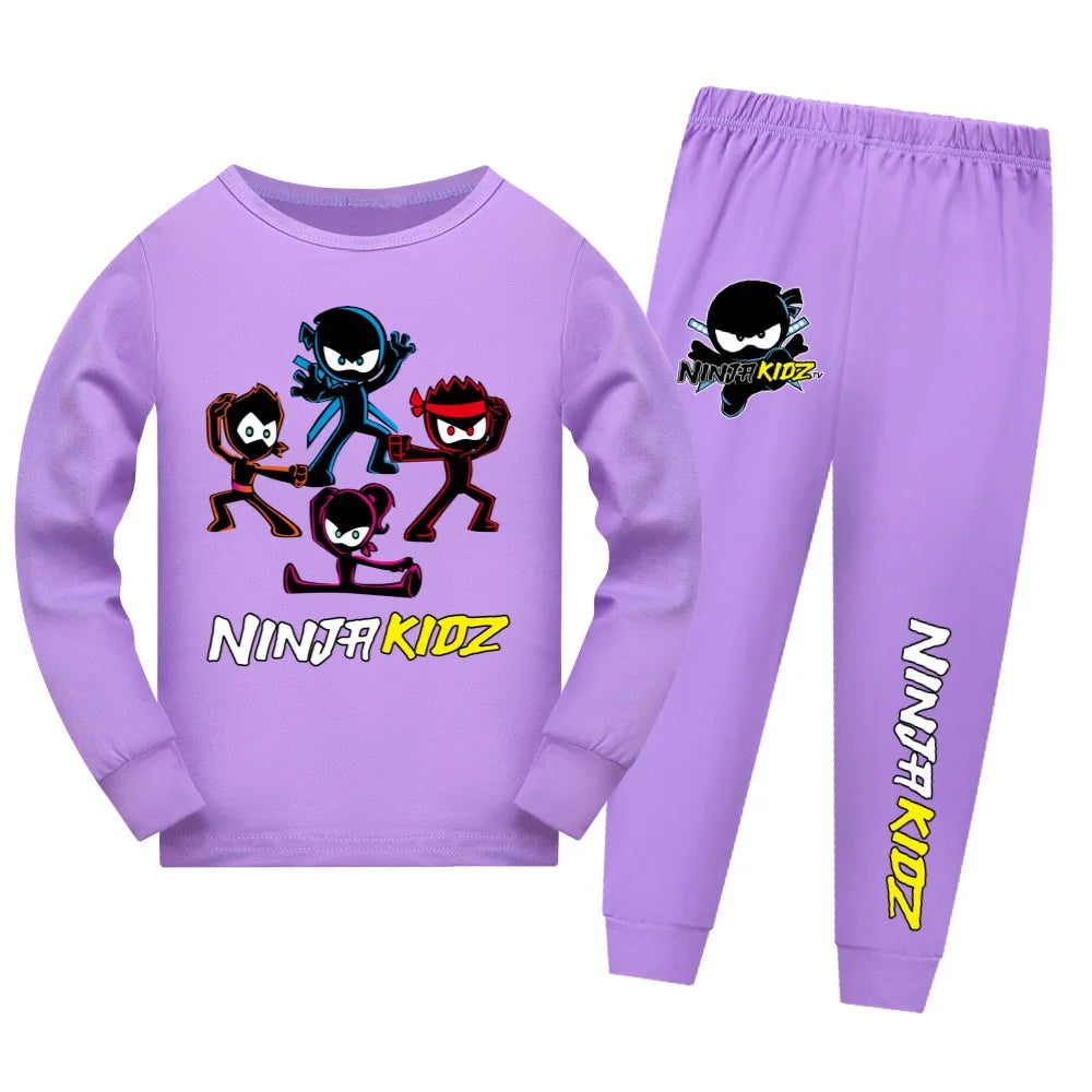 Cute Game NINJA KIDZ Children Pajamas Boys Pijama Cotton Clothes Set Sleepwear Kids Nightwear for Girls Toddler Outfits