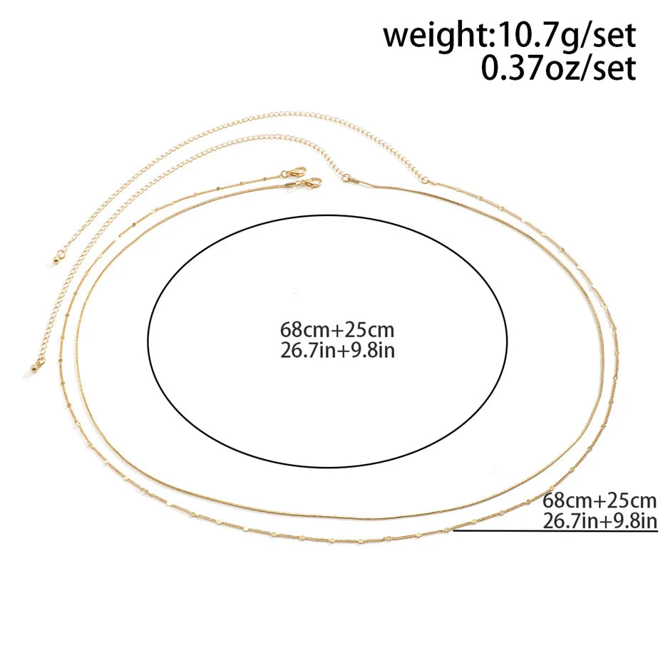 2Pcs/Set Simple Boho Smooth Snake Chain Waist Belt Sexy Lingerie Women Rhinestone Belly Body Jewelry Bikini Summer Accessories