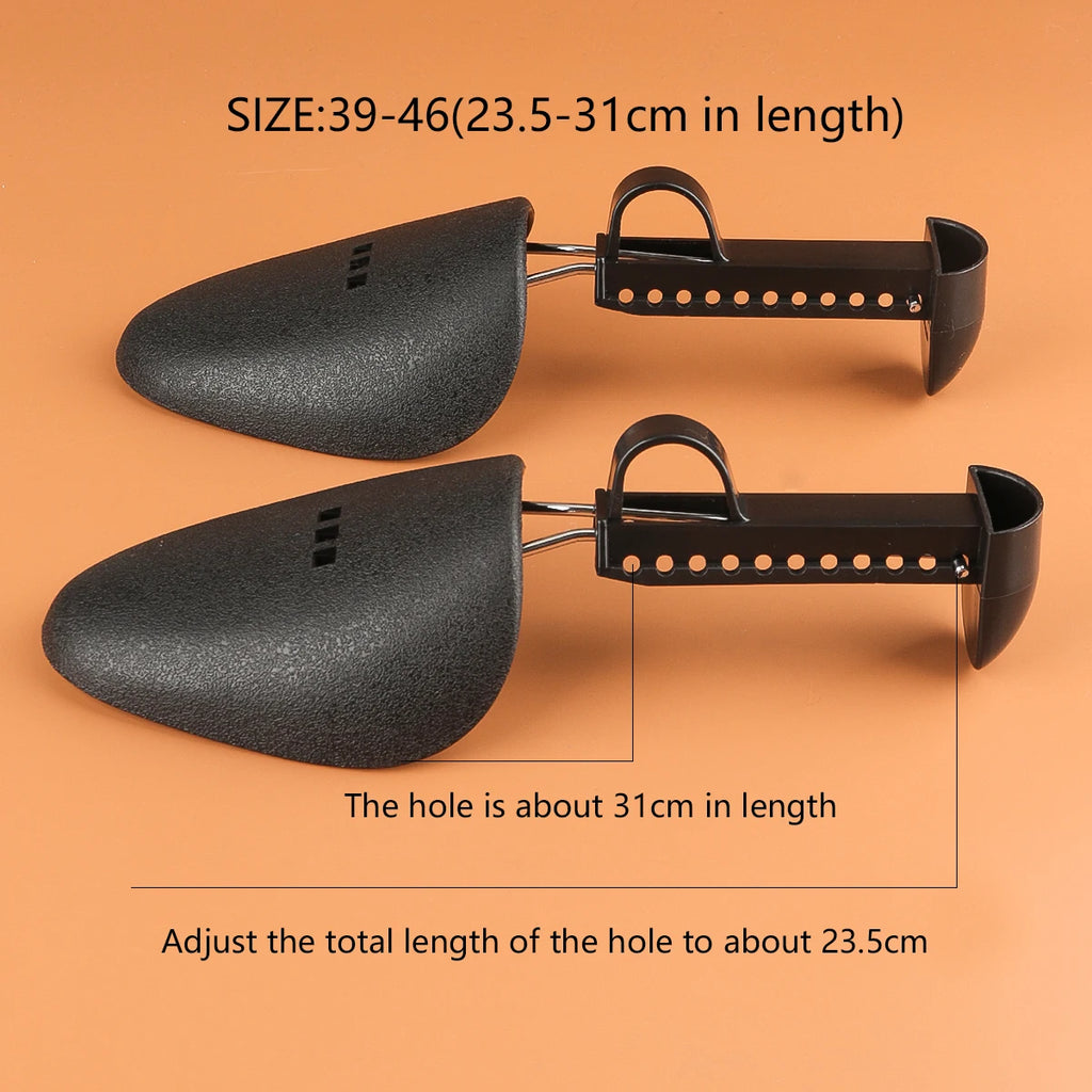 1pair Black Plastic Adjustable Length Stretcher Boots Holder Shoe Support For Women & Men