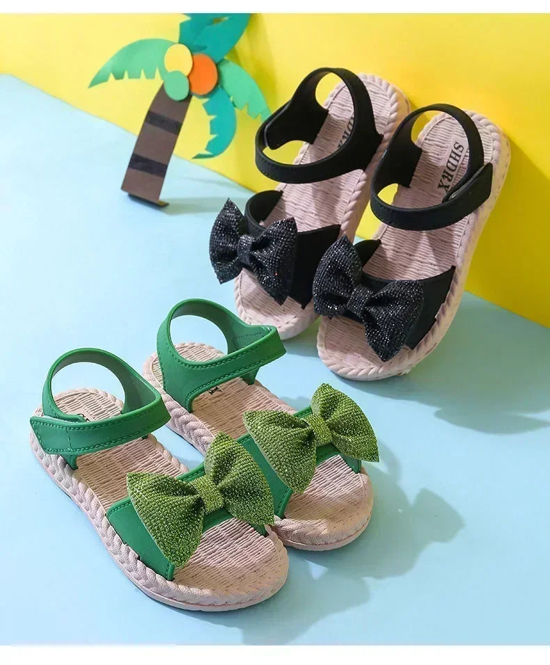 Girls Sandals Summer New Arrival Korean Style Big Kids Casual Flat Soft Sole Princess Shoes Versatile Little Girls Beach Sandals