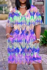 Sexy Maxi African Women Dress Elegant Loose V-Neck Short Sleeve Beach Sundress Party Evening Dresses Ladies