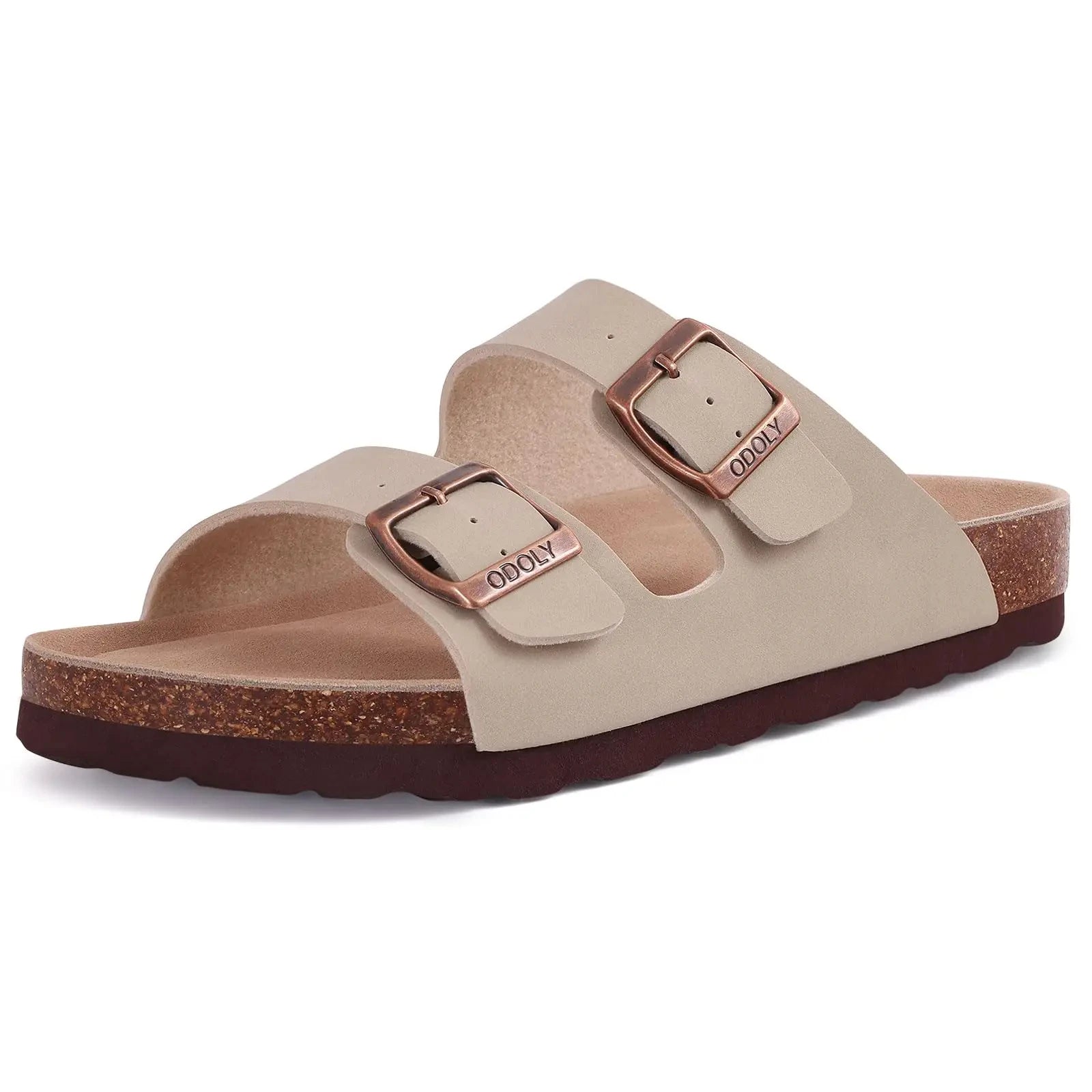 Comwarm Buckle Clogs For Women Men New Genuine Suede Clogs with Arch Support Soft Cork Footbed Mules Fashion Thick Beach Sandals