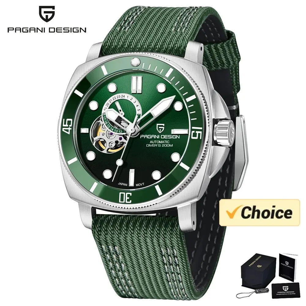 PAGANI DESIGN Men's Watches 2026 New Mechanical Automatic Watch For Men 200M Diving Top Brand Luxury Wristwatch Stainless Steel