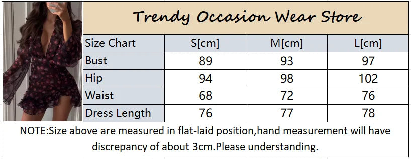 Sexy Flora Painted Ruffle Slim Dress Women Elegant Full Sleeves A-line Short Dresses 2026 Lady Summer Party Holiday Robes
