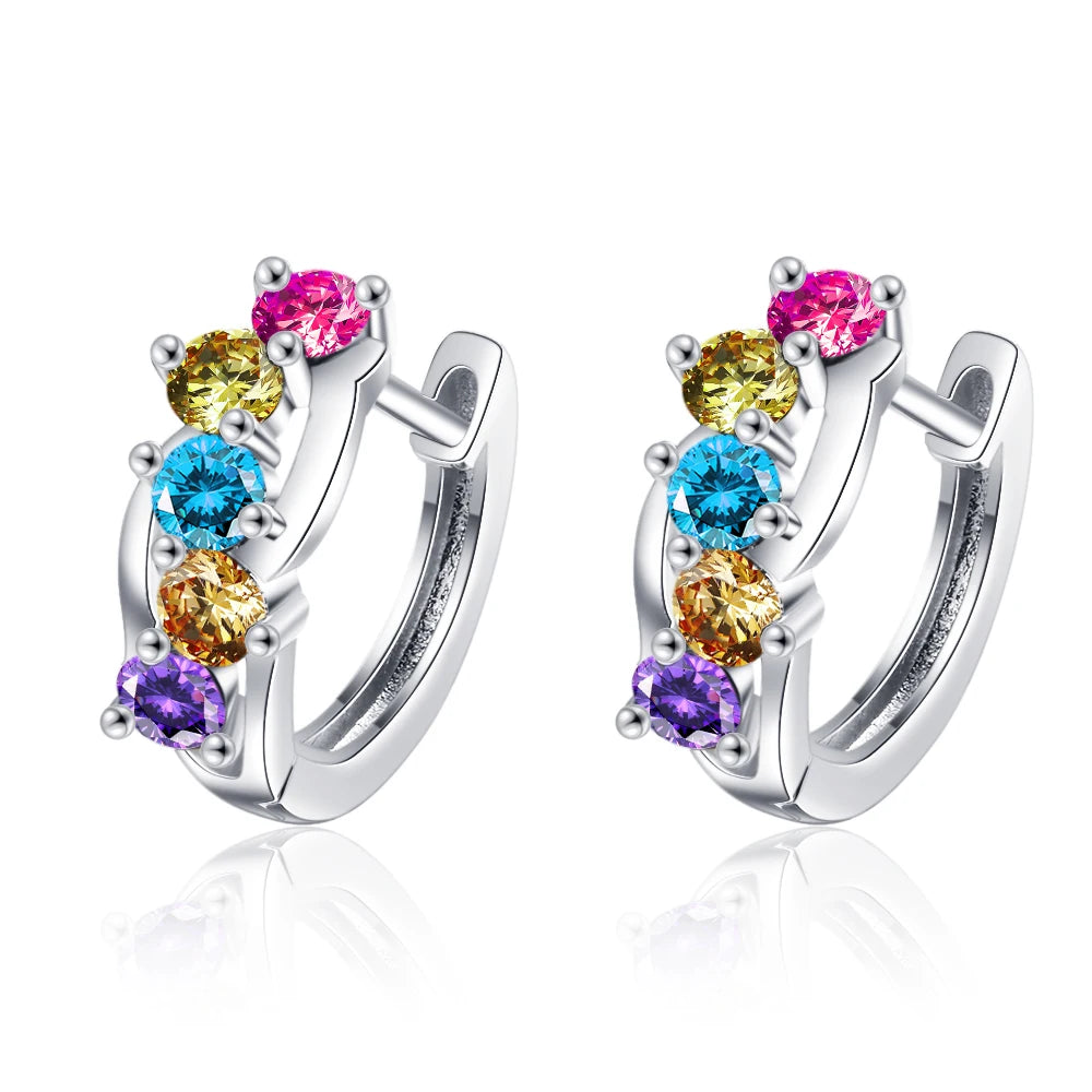 18k Plated Total 2.6CT Full Moissanite Hoop Earring for Women Sparkling Wedding Party Earring 925 Sterling Silver Jewelry Huggie