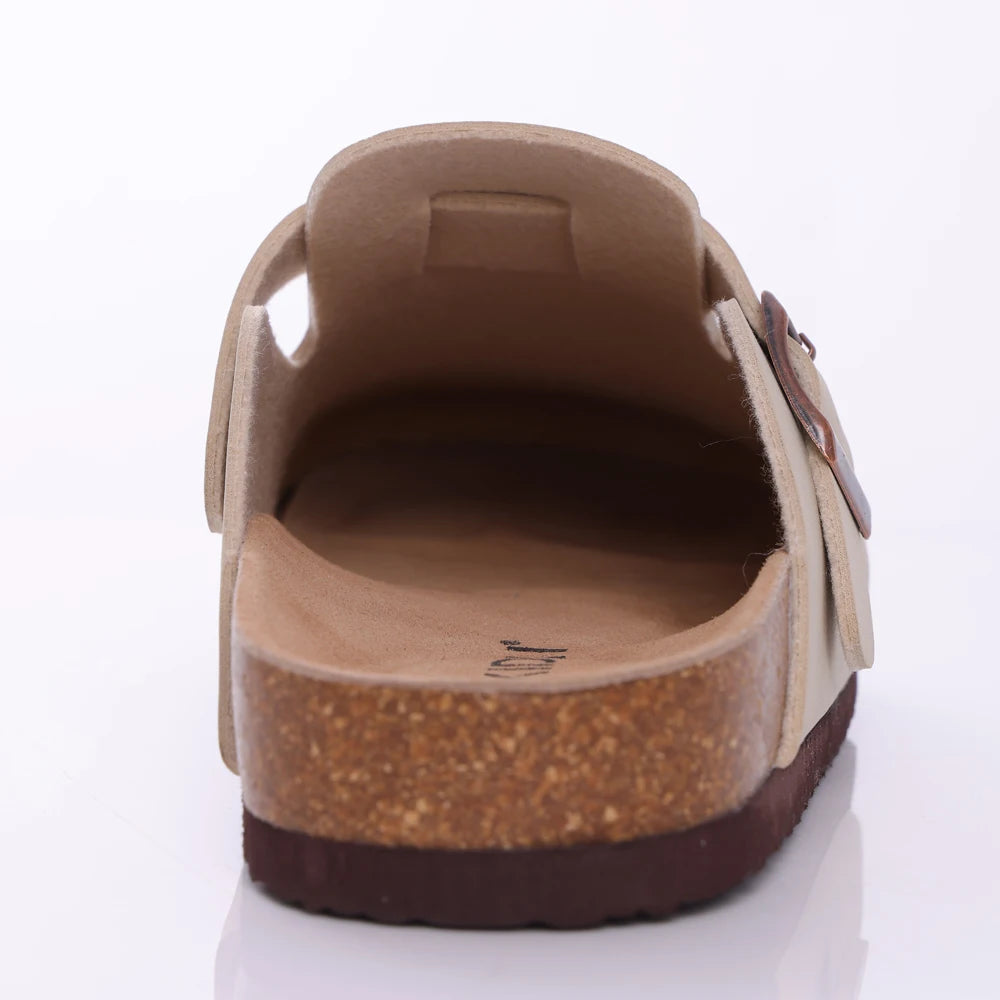 Comwarm Buckle Clogs For Women Men New Genuine Suede Clogs with Arch Support Soft Cork Footbed Mules Fashion Thick Beach Sandals