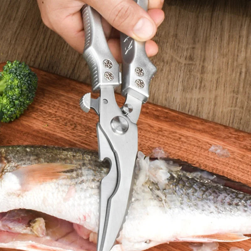 Utility Kitchen Scissors Plastic Handle Stainless Steel Blade Ultra Sharp Strong Scissors Slicing Fish Chicken Meat Scissorses