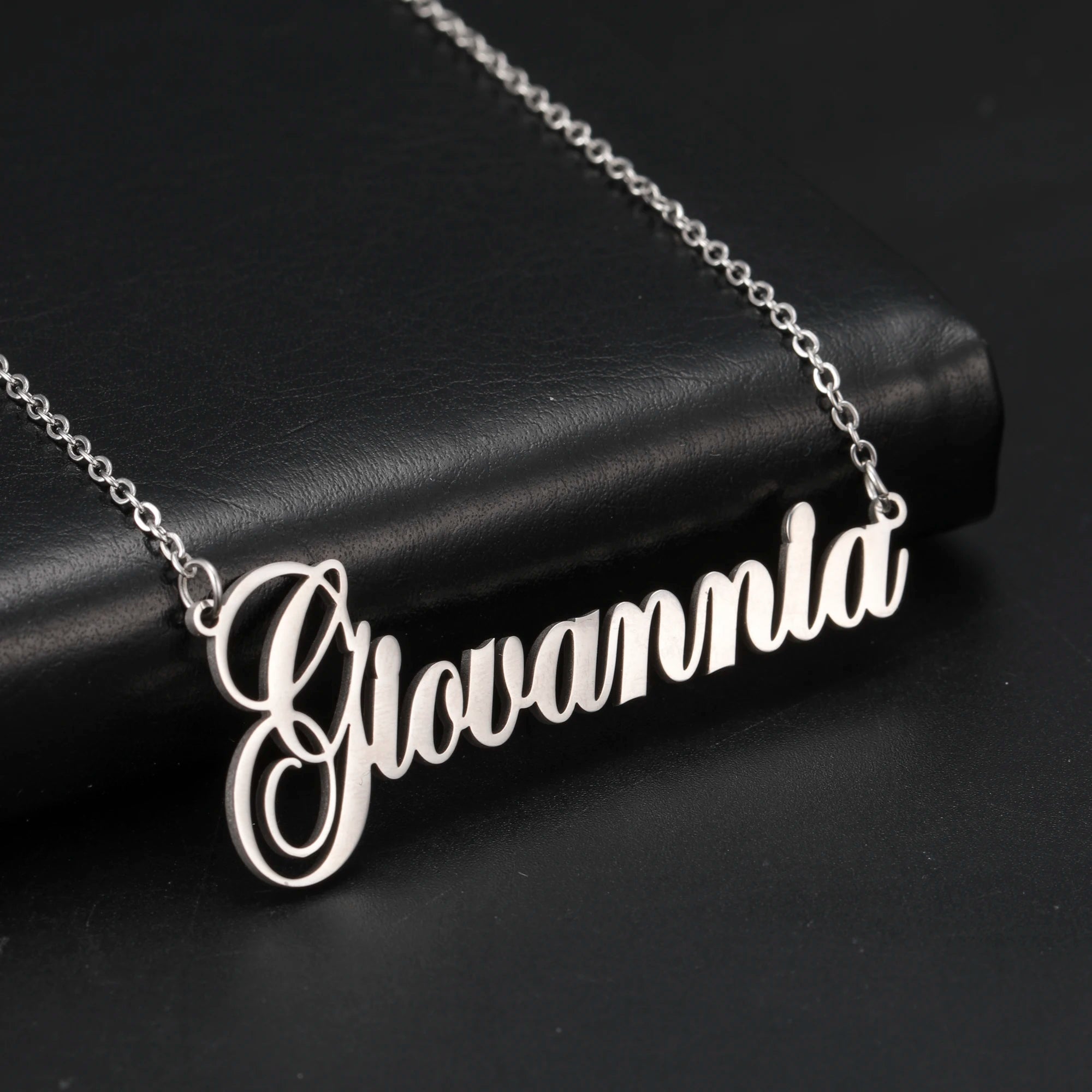 Custom Necklace Name Logo Personalized Pendant Nameplate Gift For Women Men Mother Couple Family Stainless Steel Chain Jewelry