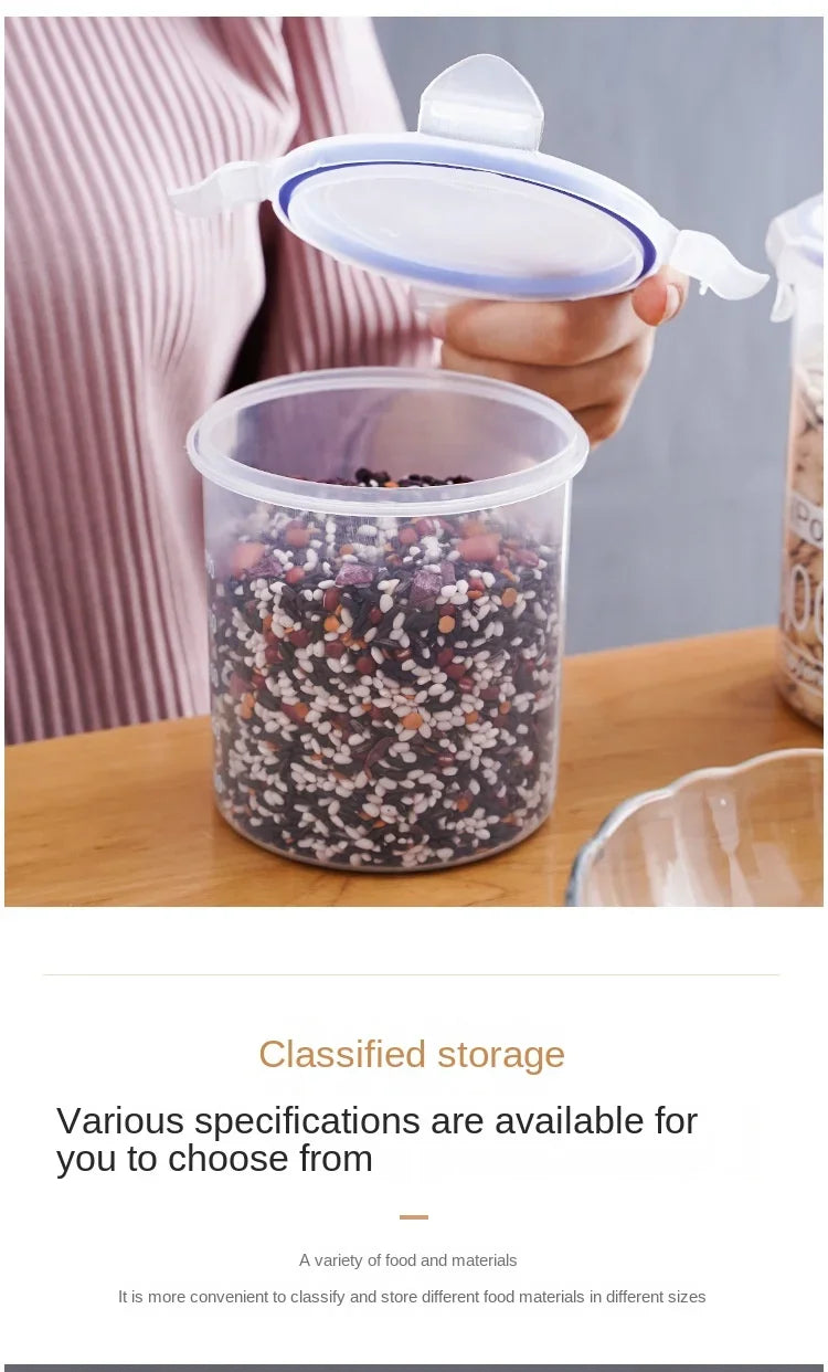 Sealed Jars With Scale Grain Storage Tank Kitchen Food Fresh-keeping Boxes Refrigerator Organize Container Seasoning Spices Can