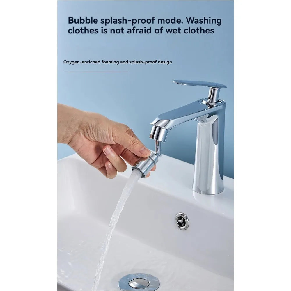 ABS Universal 720 Degree Rotating Faucet Extender Adapter Splash Proof Kitchen Bathroom Single Mode  Nozzle for Water Saving