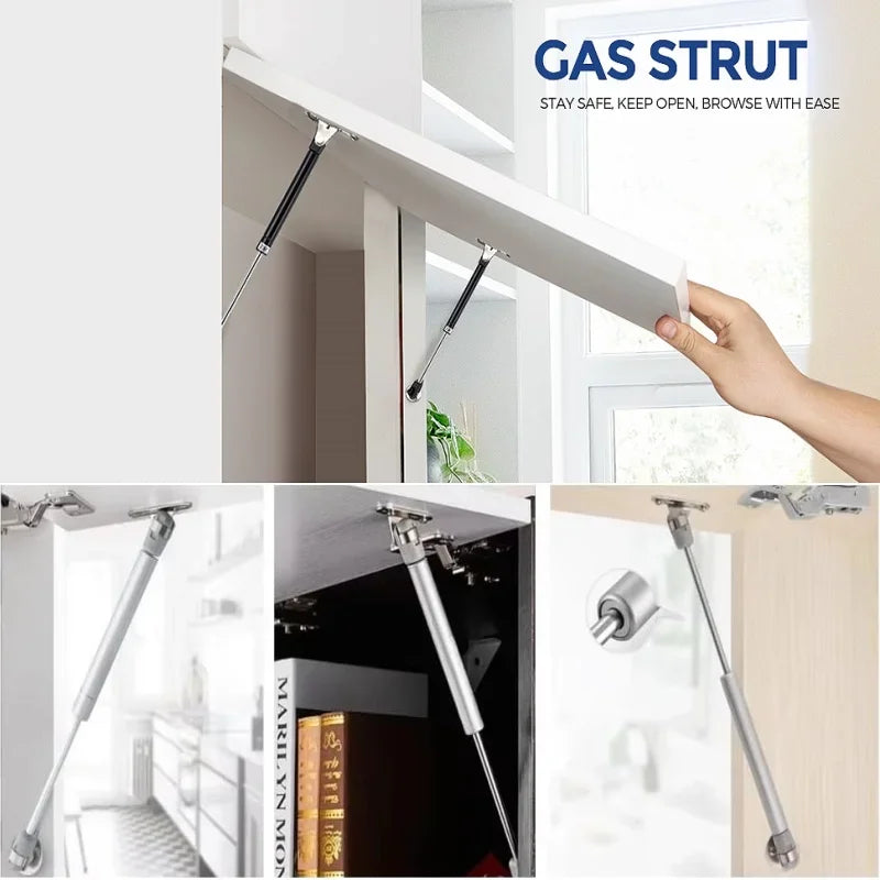 2PCS Copper Force Gas Spring Cabinet Hinge 3-20kg Gas Struts Door Lift Support Rod Hydraulic Kitchen Cupboard Door Shocks Buffer