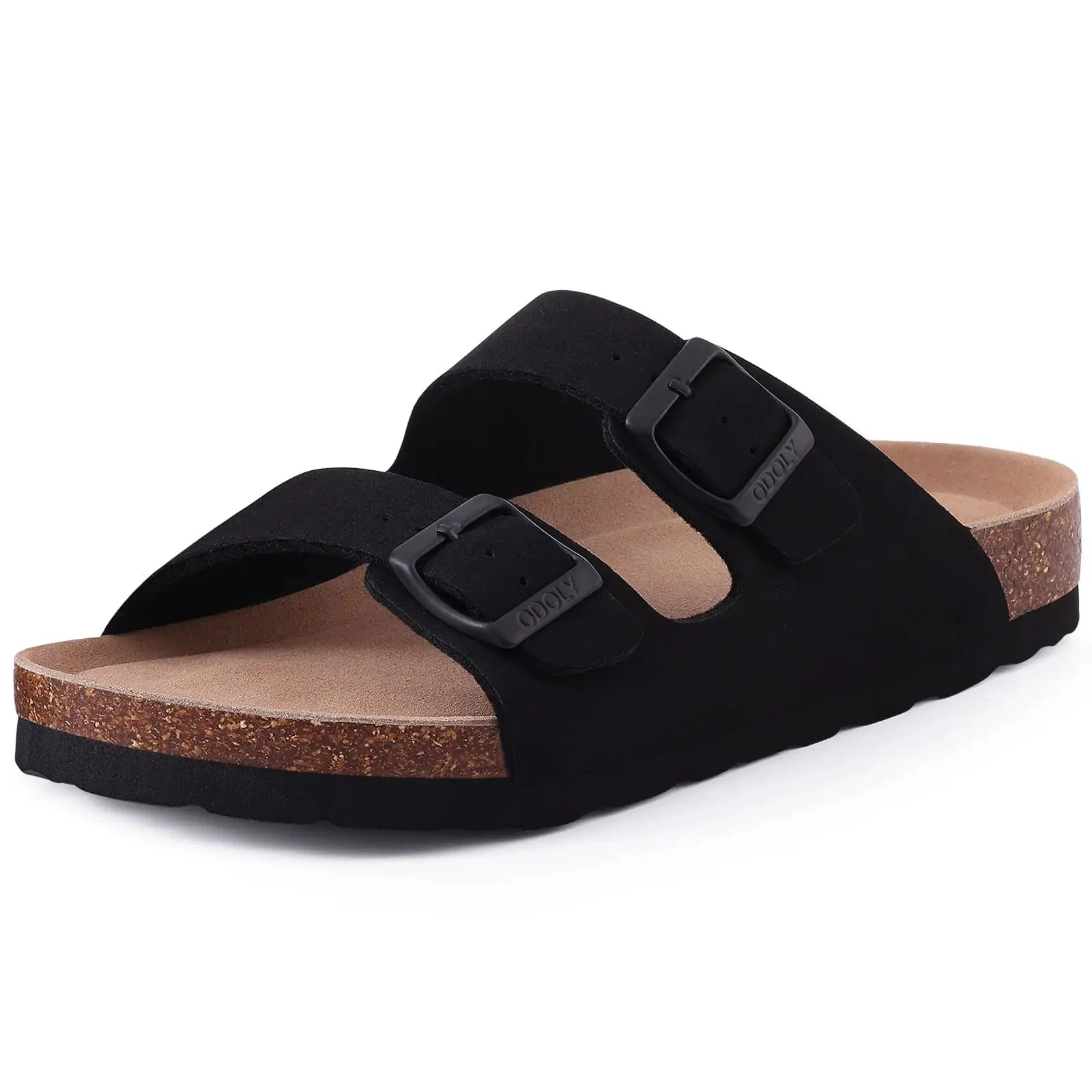 Comwarm Buckle Clogs For Women Men New Genuine Suede Clogs with Arch Support Soft Cork Footbed Mules Fashion Thick Beach Sandals