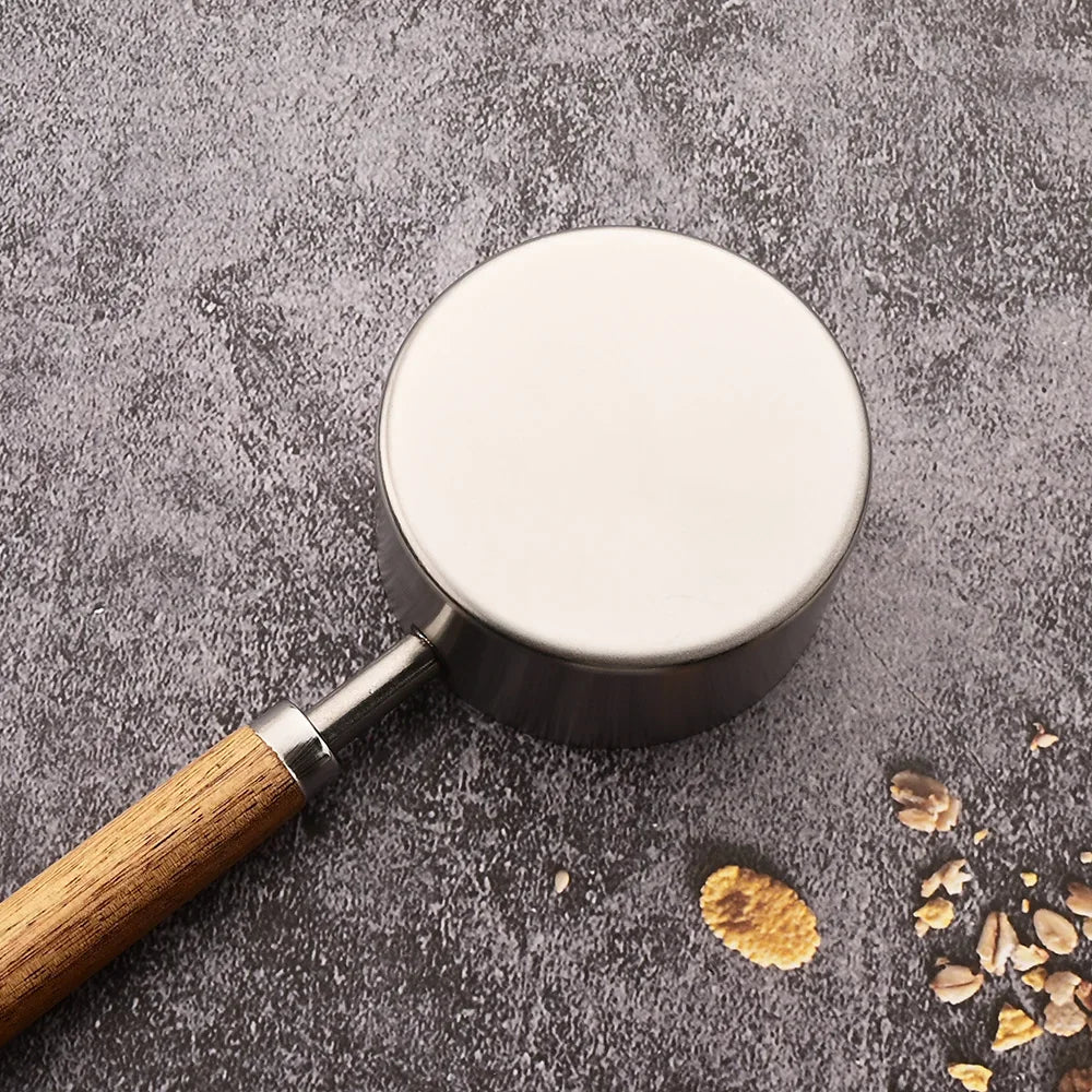 1/4/8pcs Stainless Steel Measuring Spoons With Scale Wooden Handle Household Kitchen Dining Bar Baking Tools Measuring Cups