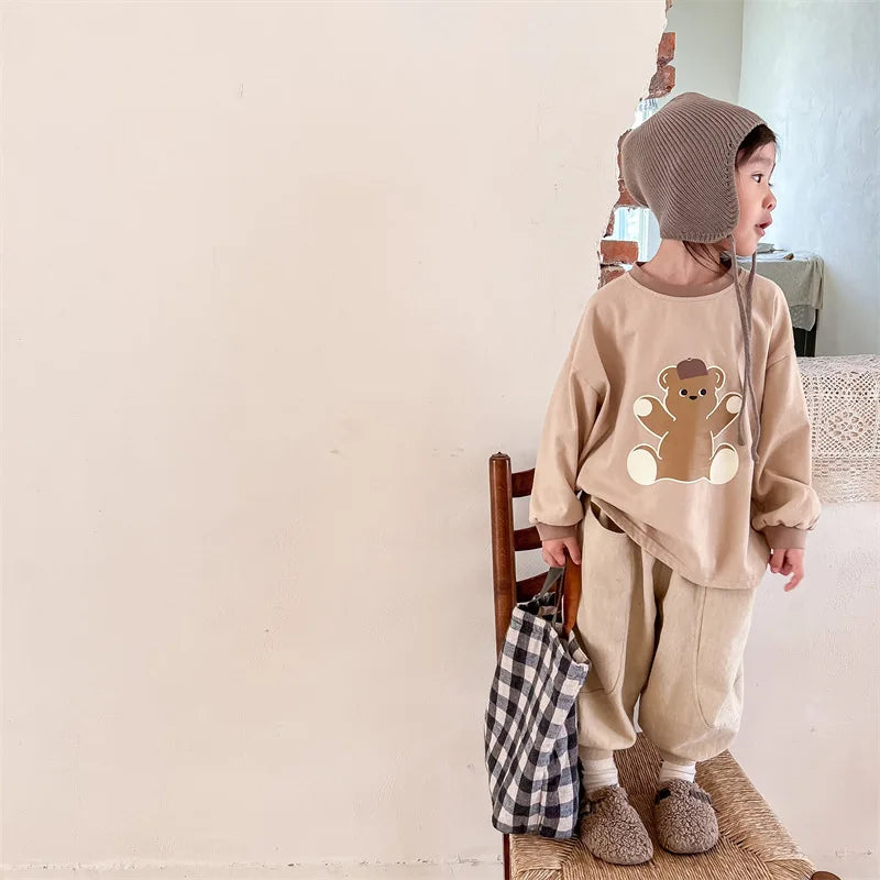 2026 Autumn New Girls Cotton Harem Pants Solid Children Loose Trousers Fashion Boys Casual Pants Loose Kids Clothes