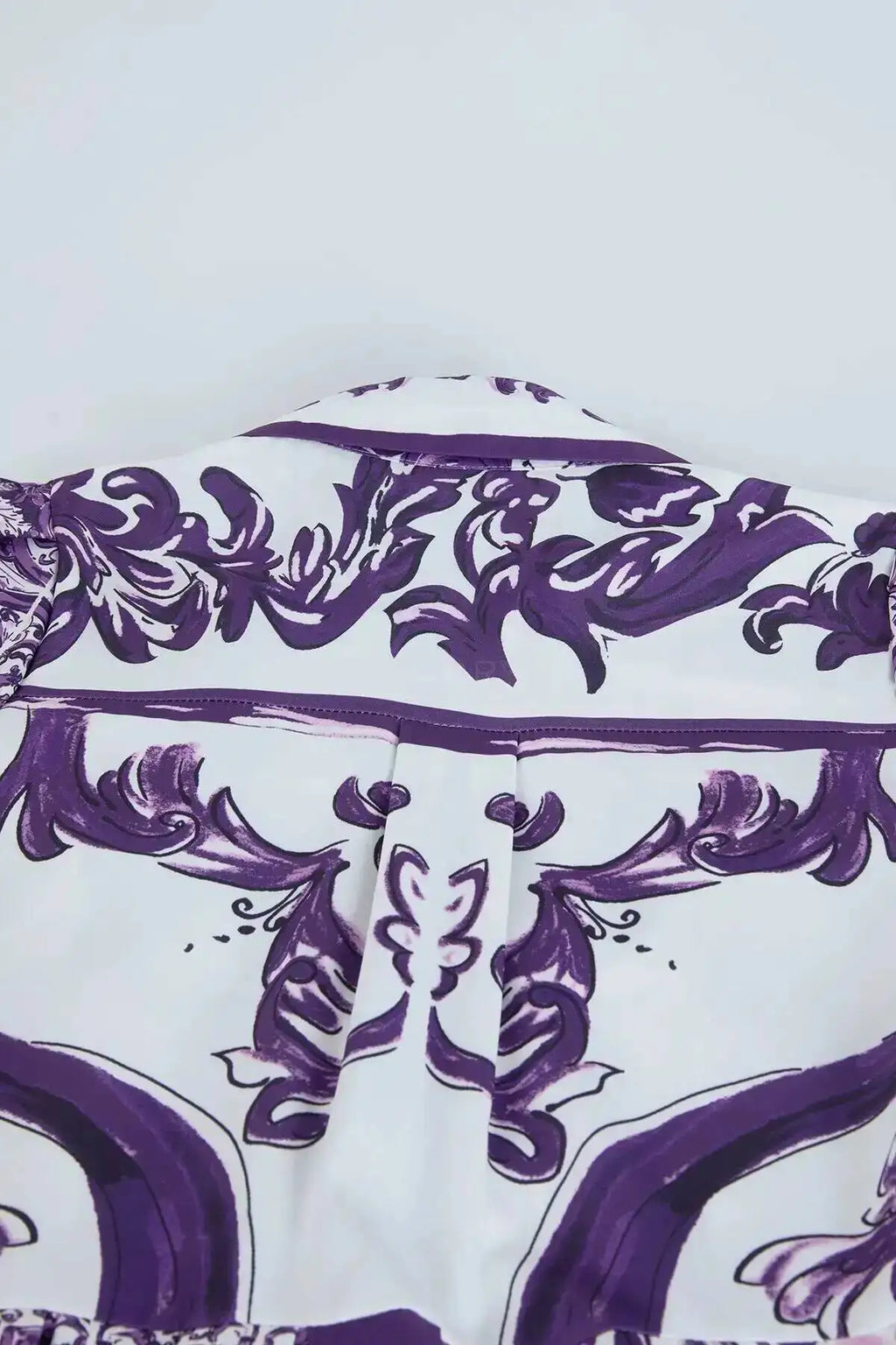 Fashion Summer Floral Long Dress Women Purple Porcelain Print Midi Dresses Shirt Single Breasted Office Lady Work Holiday Runway