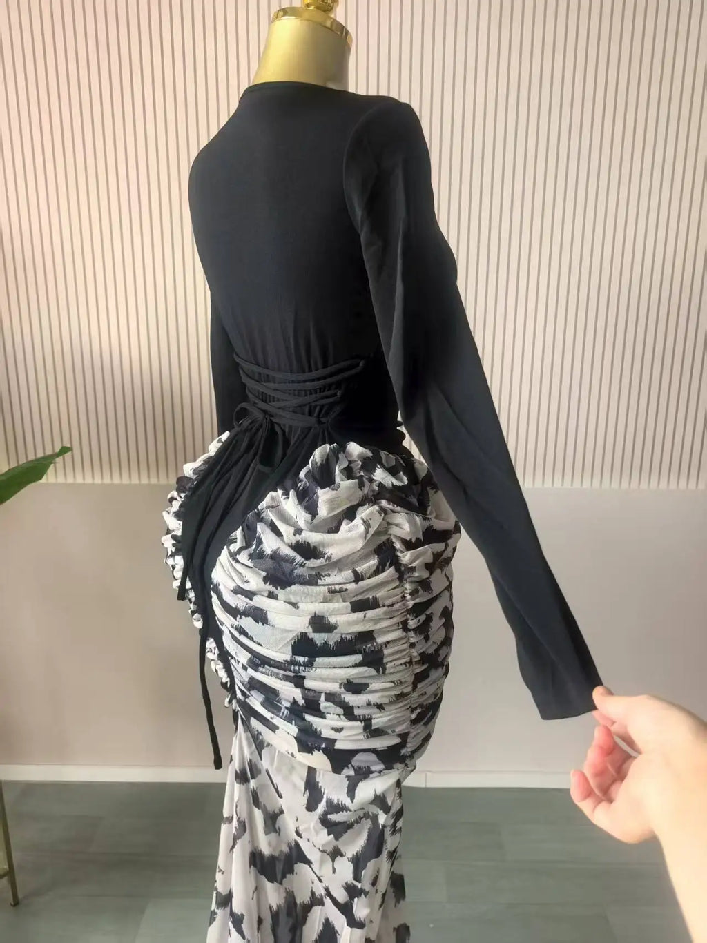 CM.YAYA Women Print Patchwork Stacked Ruched Sleeveless Bodycon Midi Maxi Long Dress 2025 Birthday Vacation Sexy Party Dresses