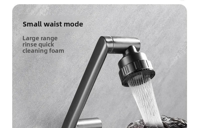 4 Mode Stainless Steel Wall Mounted Kitchen Faucet Bathroom Kitchen Sink Washbasins Cold Hot Water Mixer Tap 360 Degree
