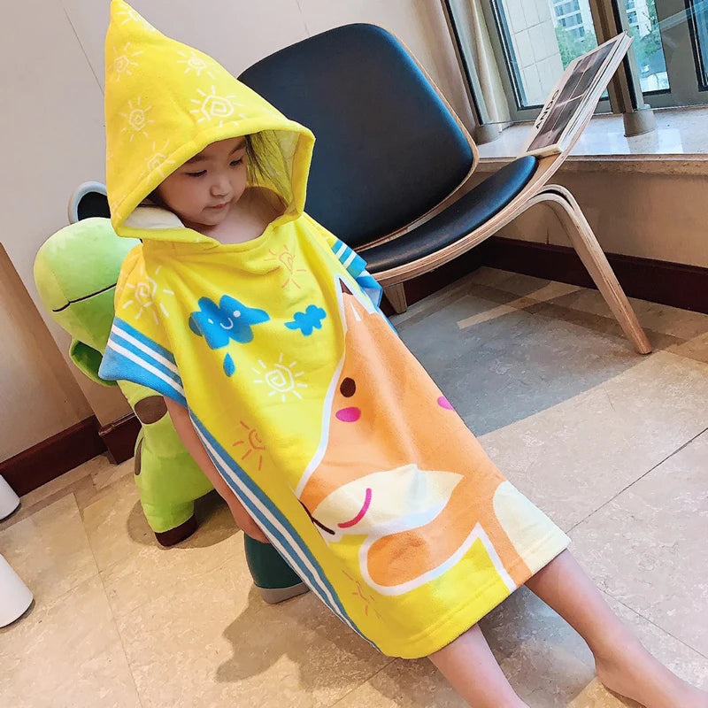Unicorn Bathrobes for Children Baby Kids Cartoon Beach Towels Kids Bath Stuff Poncho Toddler Newborn Wrap Blanket Baby Bath Robe
