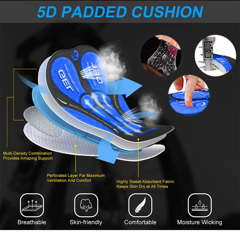 X-TIGER Cycling Underwear 5D Breathable Padded Gel Bike Shorts Men MTB Anti Slip Leg Grips Riding Cycling Shots Ciclismo
