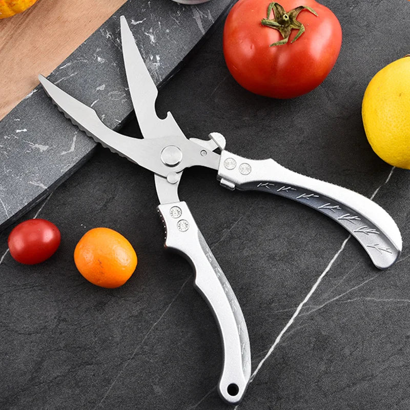 Utility Kitchen Scissors Plastic Handle Stainless Steel Blade Ultra Sharp Strong Scissors Slicing Fish Chicken Meat Scissorses