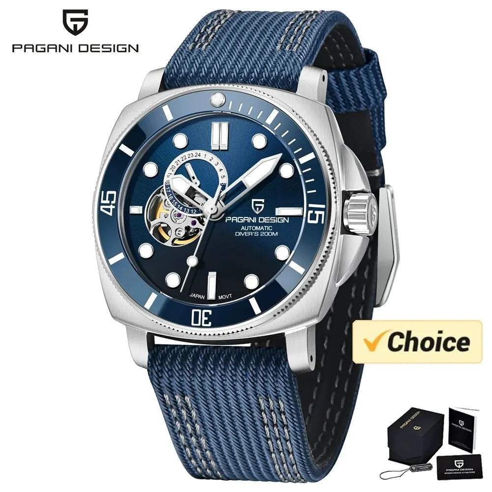 PAGANI DESIGN Men's Watches 2026 New Mechanical Automatic Watch For Men 200M Diving Top Brand Luxury Wristwatch Stainless Steel