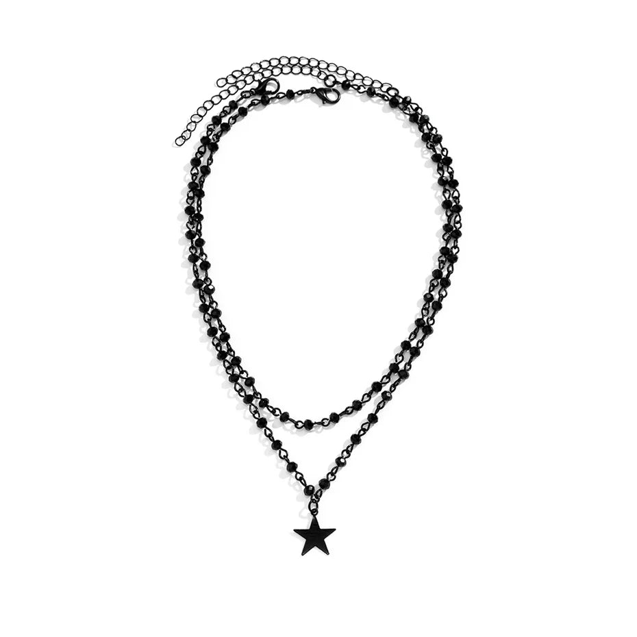 Ingemark Gothic Black Cross Jesus Star Pendant Choker Necklace for Women Punk Vintage Metal Chain Neck Jewelry Accessories New