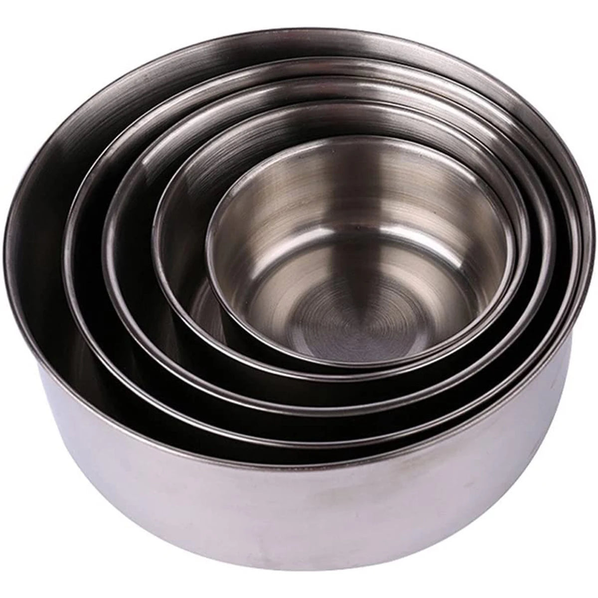 5Pcs Mixing Bowls with Lids Stainless Steel Reusable Snack Container Food Bowl Set Stackable Cooking Bowls For Kitchen School