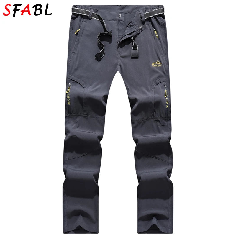 Summer Outdoor Sports Pants Men Women Hiking Camping Trousers Quick Dry Stretch Tactical Pants Lightweight Trekking Pants XL-5XL