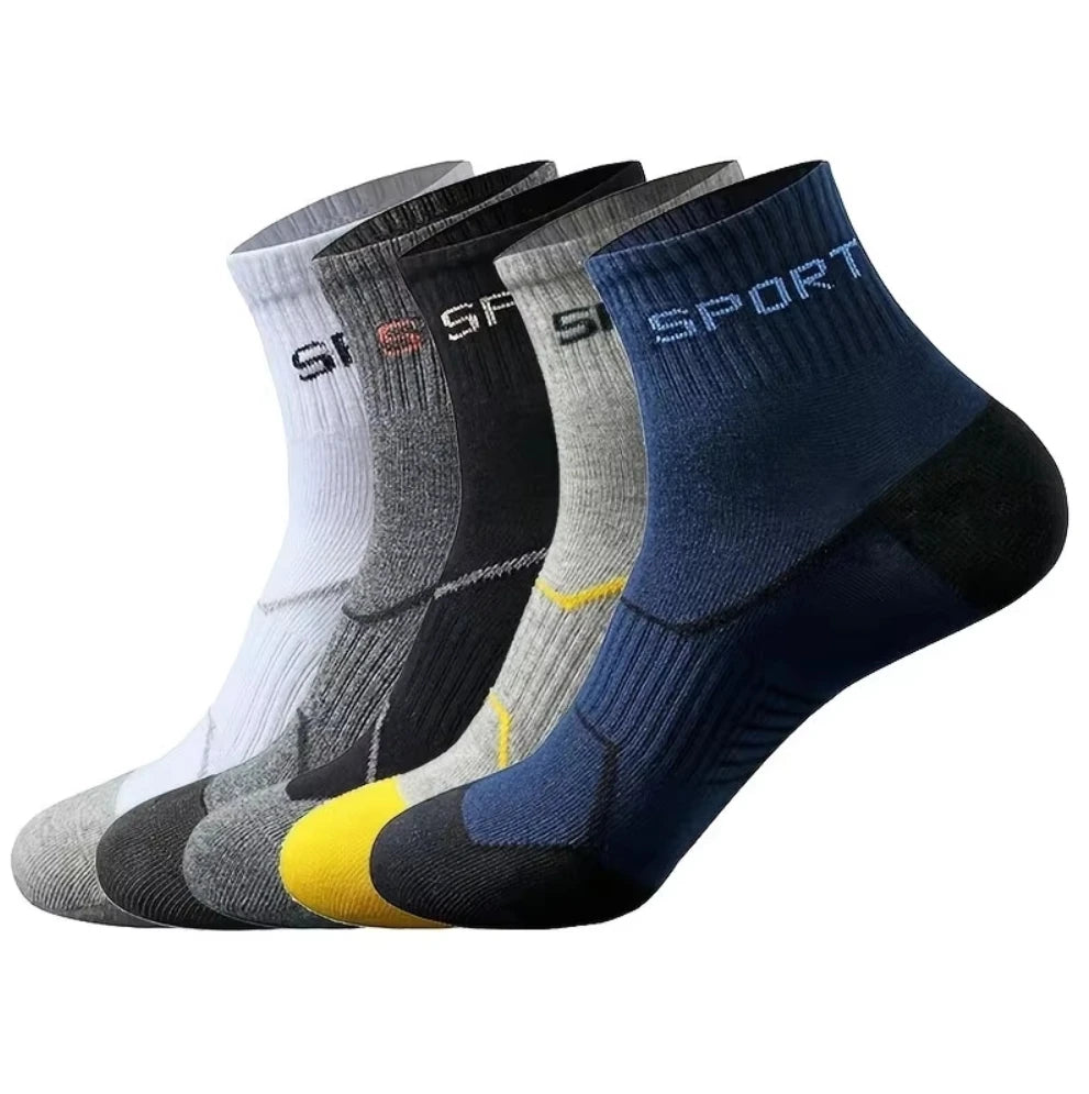 10/5/3pairs Breathable Con Sports Stockings Men Bamboo Fiber Autumn and Winter Men Socks Sweat Absorption Deodorant Business Sox